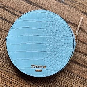 NEW Dune London Round Mini Clutch Blue Alligator Embossed